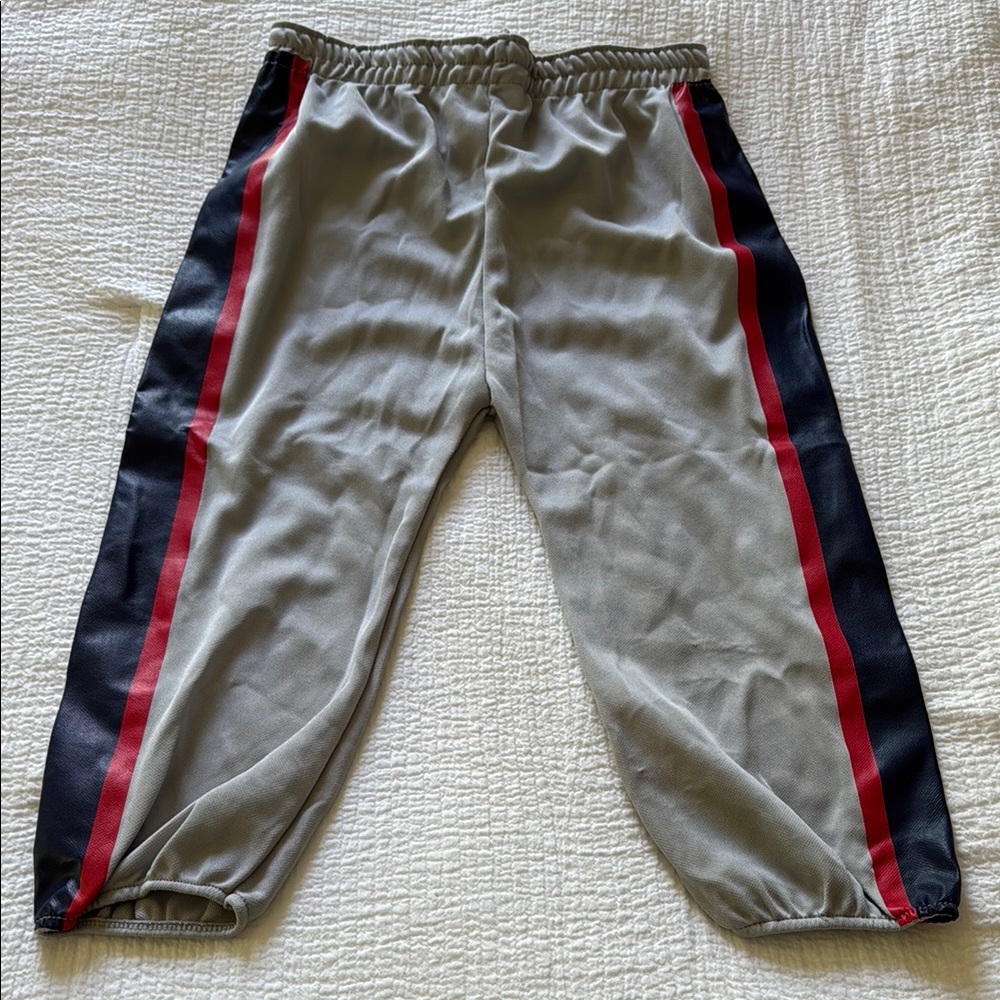 Franklin Youth New England Patriots  Football Pants Gray w/ Red & Blue Stripes